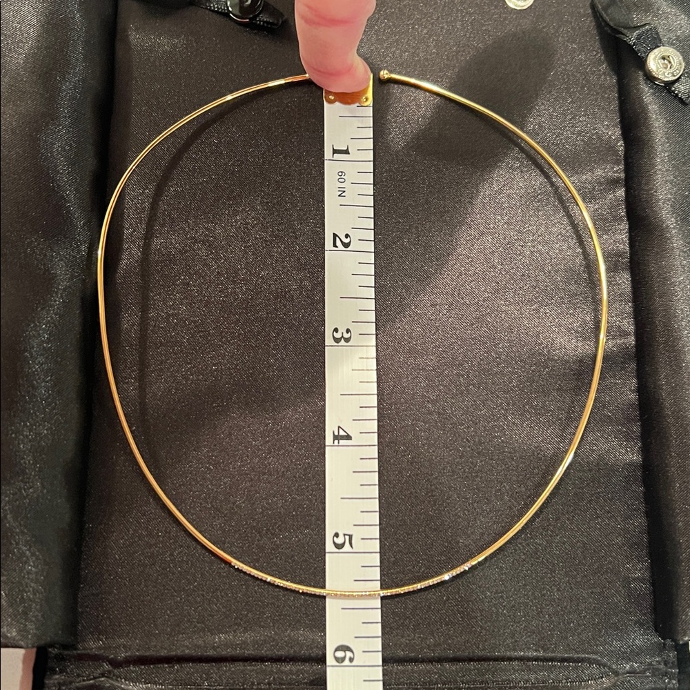 Never Worn! “EF Collection” 14k Gold Micro Diamond Collar Necklace!! - Picture 10 of 15